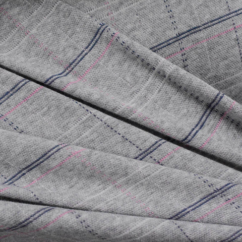 Grey Check Interlock Knit, Cotton-Modal