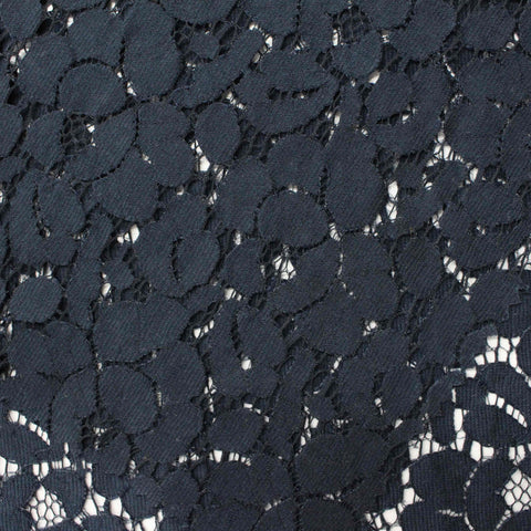 Navy Floral Knit, Cotton-Nylon