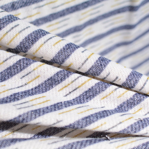 Blue Stripes French Terry, Poly-Cotton