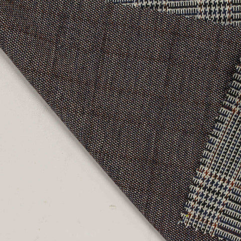 Dark Blue Plaid Jacquard, Poly-Viscose, 260 gsm