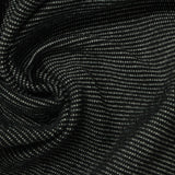 Yarn-Dyed Polyester Viscose Stretch Interlock Knit Fabric, 380 gsm, 195 cm — Black — photo 2