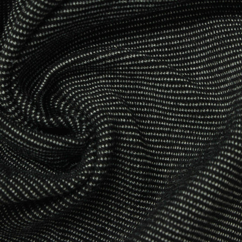 Yarn-Dyed Polyester Viscose Stretch Interlock Knit Fabric, 380 gsm, 195 cm — Black