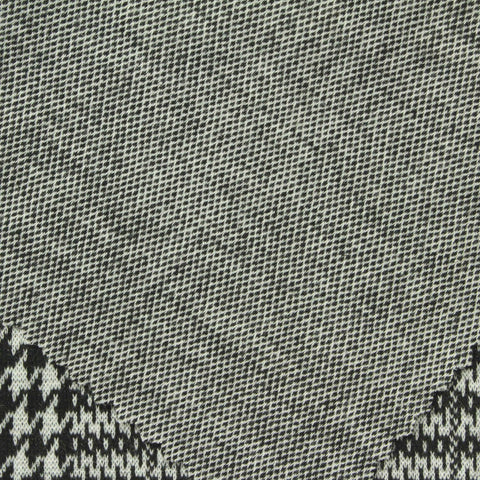 Black Houndstooth Interlock Knit, Polyester, 270 gsm