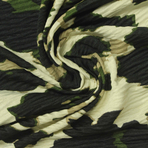 Cream Camo Crepe, Polyester