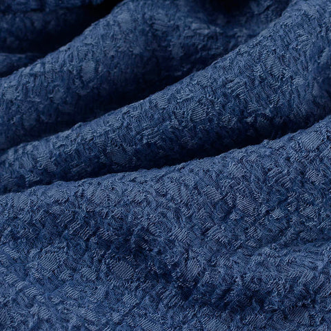 Jacquard 100% Polyester Knit Fabric, 160 gsm, 150 cm — Navy, ref EF-10439