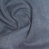 Blue Herringbone Jacquard, Poly-Viscose — photo 2