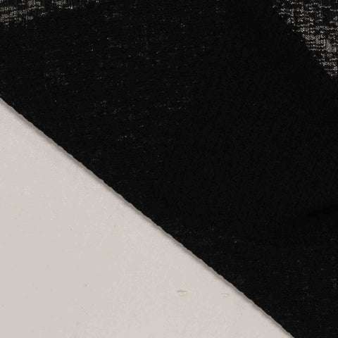 Black Heathered-Marl Rib Knit, Polyester, 100 gsm