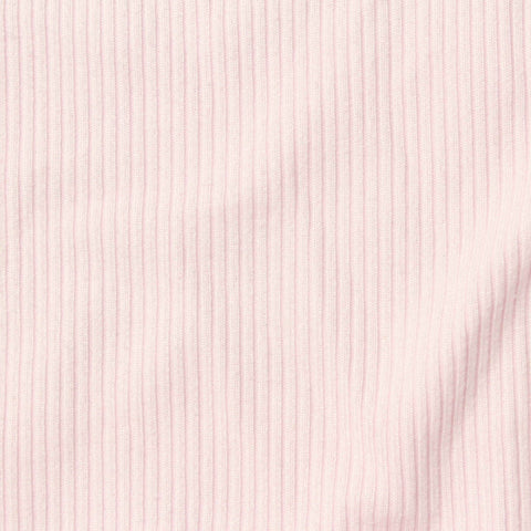 Brushed Polyester Stretch Rib Knit Fabric, 270 gsm, 160 cm — Pink