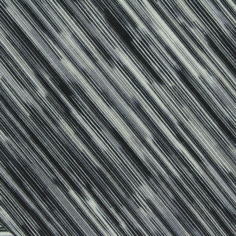 Black Horizontal-Stripe Jersey Knit, Polyester, 185 gsm