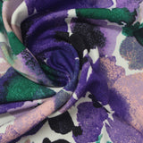 Purple Floral Milk Silk Knit, Polyester — photo 2