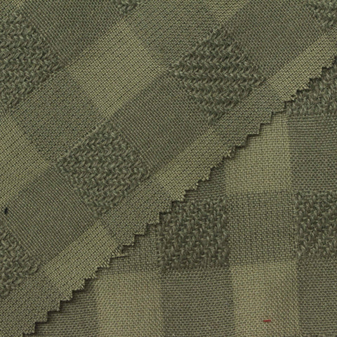 Olive Check Bouclé, Polyester