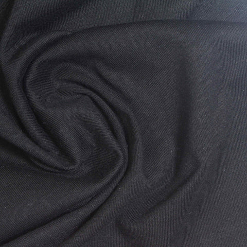 100% Cotton Jersey Knit Fabric, 140 gsm, 185 cm — Black