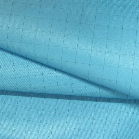Turquoise Check Woven, Polyester