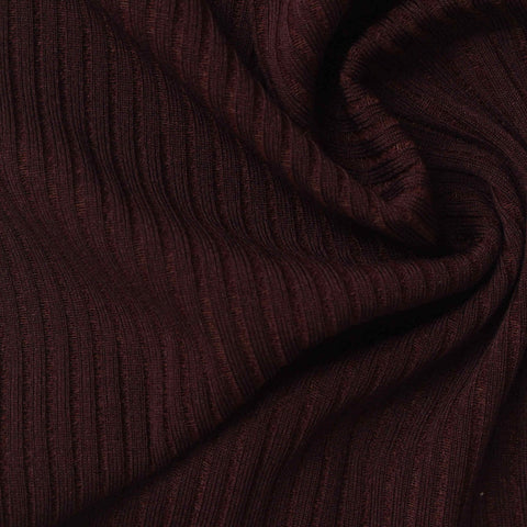 Polyester Stretch Rib Knit Fabric, 207 gsm, 160 cm — Brown
