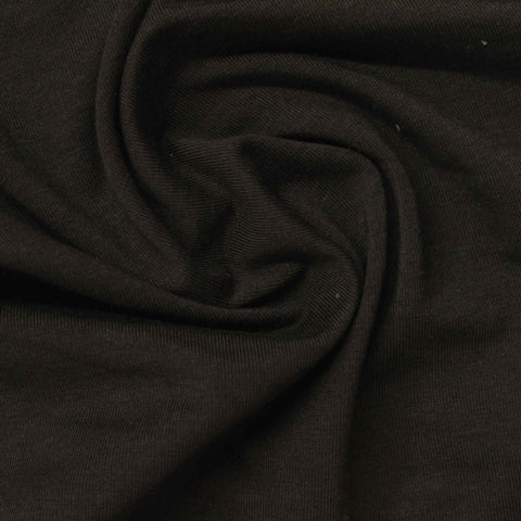 Cotton Viscose Jersey Knit Fabric, 170 gsm, 155 cm — Black