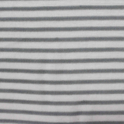 Grey Horizontal-Stripe Jersey Knit, Polyester, 92 gsm