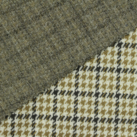 Black Houndstooth Jacquard, Poly-Viscose, 310 gsm, 155 cm