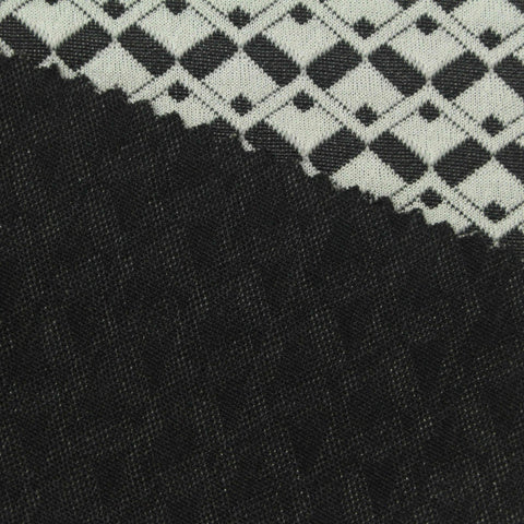 Black Geometric-Square Jacquard, Polyester, 240 gsm, 150 cm