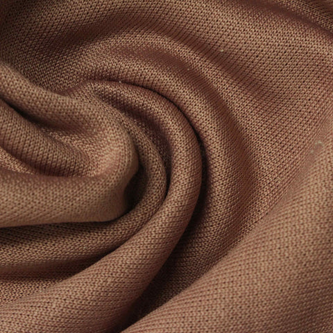 Polyester Viscose Interlock Knit Fabric, 330 gsm, 163 cm — Brown