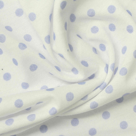 Light Blue Dots Jersey Knit, Cotton