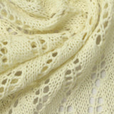 Cream Openwork-Leaf Pointelle Knit, Poly-Cotton — photo 2