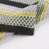 Black Horizontal-Stripe Chunky Knit, Polyester — photo 2