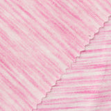 Heathered Pink Horizontal-Stripe Jersey Knit, Poly-Viscose — photo 2