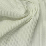 Jacquard Cotton Polyester Stretch Rib Knit Fabric, 165 gsm, 120 cm — White — photo 2