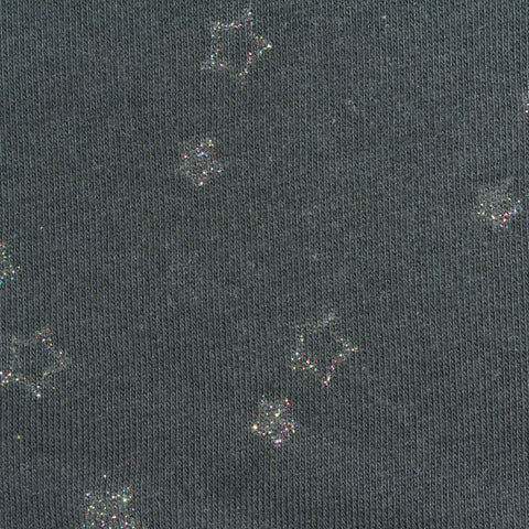 Grey Glitter French Terry, Cotton-Poly