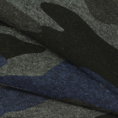Grey Camo Knit, Cotton-Poly, 270 gsm