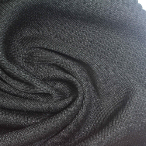 Heather Polyester Stretch Rib Knit Fabric, 450 gsm, 168 cm — Grey