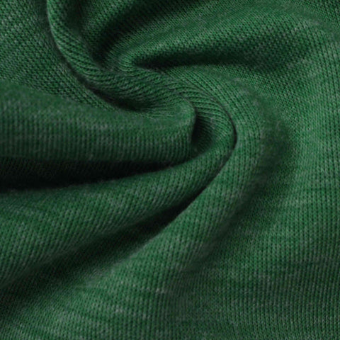 Dark Green Marl Interlock Knit, Polyester, 320 gsm