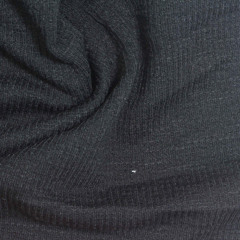 Slub Polyester Cotton Stretch Jersey Knit Fabric, 213 gsm, 165 cm — Grey