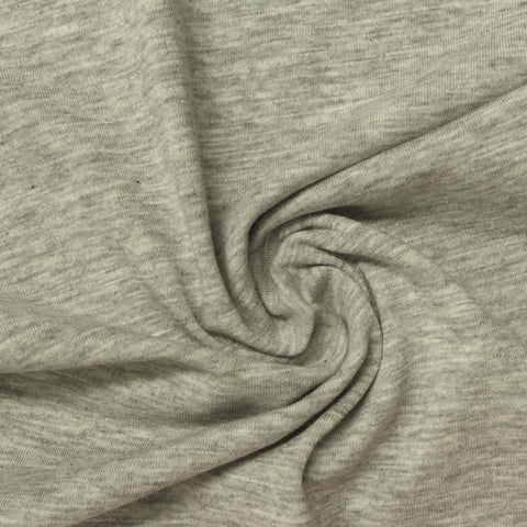 Light Grey Heather Jersey Knit, Cotton-Poly, 160 gsm, 172 cm