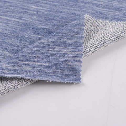 Blue Heathered-Marl French Terry, Polyester