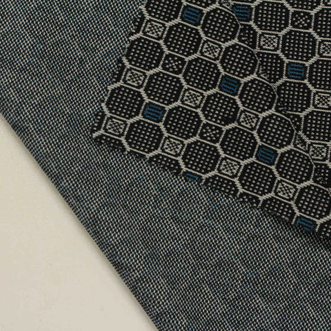 Black Squares Jacquard, Viscose-Poly