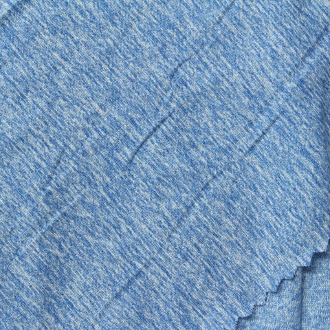 Blue Marl Jersey Knit, Polyester, 156 gsm