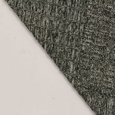 Black Marl Rib Knit, Polyester, 200 gsm