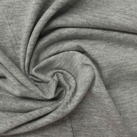 Grey Marl Jersey Knit, Poly-Cotton, 139 gsm