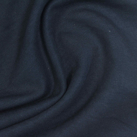 Viscose Nylon Stretch Ponte Knit Fabric, 280 gsm, 170 cm — Navy