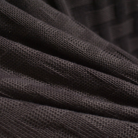 Dark Brown Tone-on-Tone Chunky Knit, Polyester