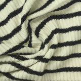 Cream Horizontal-Stripe Rib Knit, Viscose-Poly — photo 2