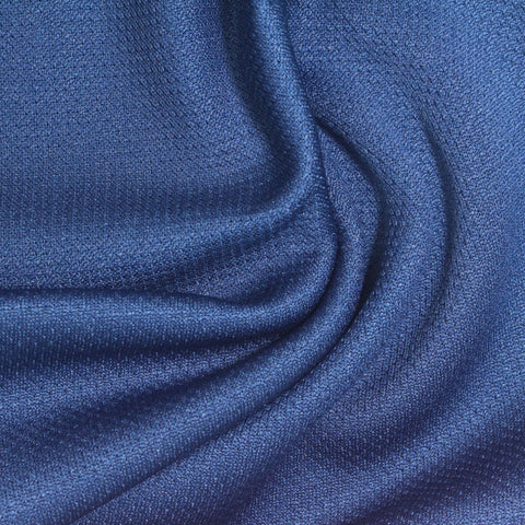 100% Polyester Birdseye Knit Fabric, 232 gsm, 170 cm — Blue