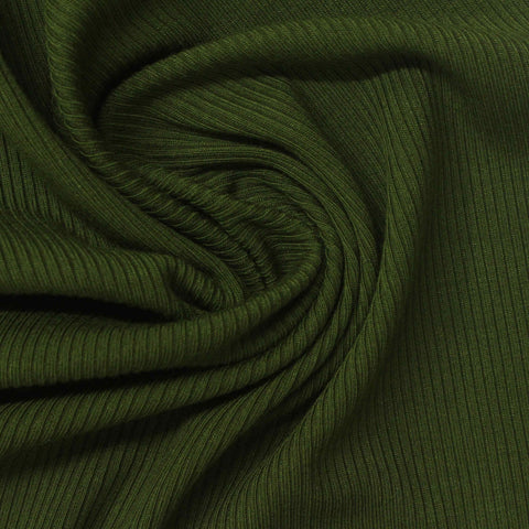 Viscose Stretch Rib Knit Fabric, 270 gsm, 127 cm — Green