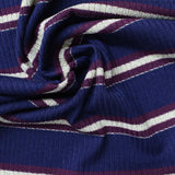 Navy Horizontal-Stripe Rib Knit, Poly-Viscose — photo 2