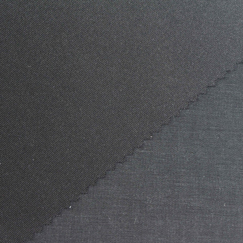 Washed Polyester Viscose Stretch Scuba Knit Fabric, 320 gsm, 160 cm — Navy