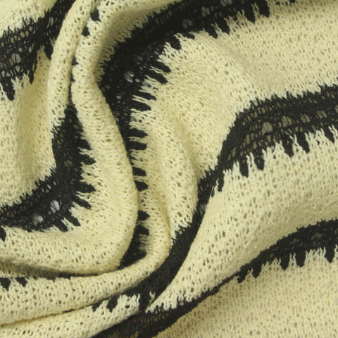 Dark Grey Horizontal-Stripe Chunky Knit, Poly-Cotton, 250 gsm