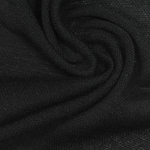 Black Marl Jersey Knit, Polyester, 230 gsm, 190 cm