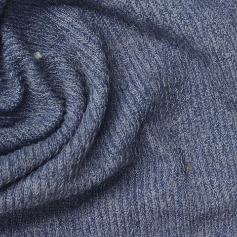 Blue Heathered-Marl Chunky Knit, Polyester, 257 gsm