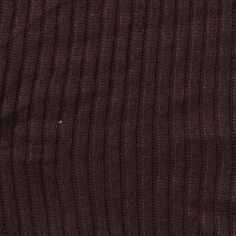 Brushed Polyester Stretch Rib Knit Fabric, 210 gsm, 150 cm — Brown